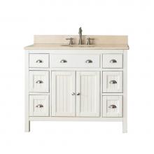 Avanity HAMILTON-VS42-FW-B - Avanity Hamilton 43 in. Vanity in French White finish with Galala Beige Marble Top