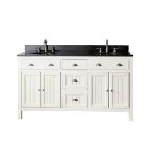 Avanity HAMILTON-VS60-FW-A - Avanity Hamilton 61 in. Double Vanity in French White finish with Black Granite Top