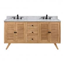 Avanity HARPER-VS61-NT - Avanity Harper 61 in. Vanity Combo in Natural Teak with Carrara White Marble Top