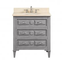 Avanity KELLY-VS30-GB-B - Avanity Kelly 31 in. Vanity in Grayish Blue finish with Galala Beige Marble Top