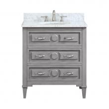 Avanity KELLY-VS30-GB-C - Avanity Kelly 31 in. Vanity in Grayish Blue finish with Carrara White Marble Top