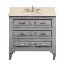 Avanity KELLY-VS36-GB-B - Avanity Kelly 37 in. Vanity in Grayish Blue finish with Galala Beige Marble Top