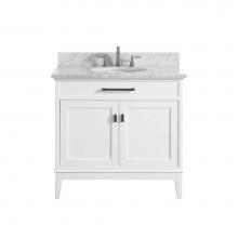 Avanity MADISON-VS36-WT-C - Avanity Madison 37 in. Vanity in White finish with Carrara White Marble Top