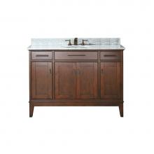 Avanity MADISON-VS48-TO-C - Avanity Madison 49 in. Vanity in Tobacco finish with Carrara White Marble Top