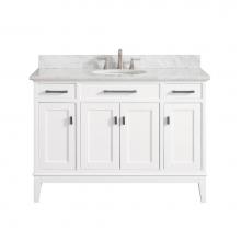 Avanity MADISON-VS48-WT-C - Avanity Madison 49 in. Vanity in White finish with Carrara White Marble Top