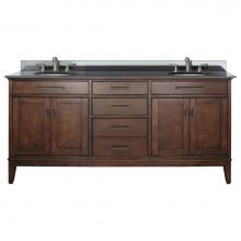 Avanity MADISON-VS72-TO-A - Avanity Madison 73 in. Double Vanity in Tobacco finish with Black Granite Top