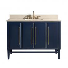 Avanity MASON-VS49-NBG-D - Avanity Mason 49 in. Vanity Combo in Navy Blue with Gold Trim and Crema Marfil Marble Top