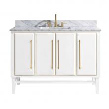 Avanity MASON-VS49-WTG-C - Avanity Mason 49 in. Vanity Combo in White with Gold Trim and Carrara White Marble Top