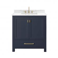 Avanity MODERO-VS30-NB-E - Avanity Modero 31 in. Vanity in Navy Blue with Cala White Engineered Stone Top