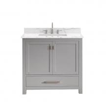 Avanity MODERO-VS36-CG-E - Avanity Modero 37 in. Vanity in Chilled Gray finish with Cala White Engineered Stone Top