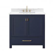 Avanity MODERO-VS36-NB-E - Avanity Modero 37 in. Vanity in Navy Blue with Cala White Engineered Stone Top