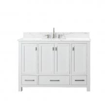 Avanity MODERO-VS48-WT-E - Avanity Modero 49 in. Vanity in White finish with Cala White Engineered Stone Top