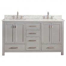 Avanity MODERO-VS60-CG-C - Avanity Modero 61 in. Double Vanity in Chilled Gray finish with Carrara White Marble Top