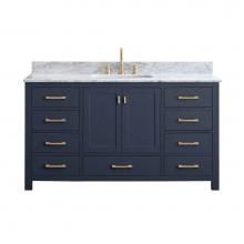 Avanity MODERO-VS60-NB-A-C - Avanity Modero 61 in. Single Vanity in Navy Blue with Carrara White Marble Top