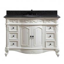 Avanity PROVENCE-VS49-AW - Avanity Provence 49 in. Vanity in Antique White finish with Impala Black Granite Top