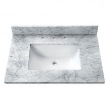 Avanity SUT25CW-RS - Avanity 25 in. Carrara White Marble Top with Rectangular Sink