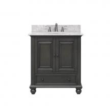 Avanity THOMPSON-VS30-CL-C - Avanity Thompson 31 in. Vanity in Charcoal Glaze finish with Carrara White Marble Top