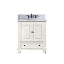 Avanity THOMPSON-VS30-FW-C - Avanity Thompson 31 in. Vanity in French White finish with Carrara White Marble Top