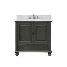 Avanity THOMPSON-VS36-CL-C - Avanity Thompson 37 in. Vanity in Charcoal Glaze finish with Carrara White Marble Top