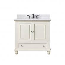 Avanity THOMPSON-VS36-FW-C - Avanity Thompson 37 in. Vanity in French White finish with Carrara White Marble Top