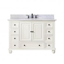 Avanity THOMPSON-VS48-FW-C - Avanity Thompson 49 in. Vanity in French White finish with Carrara White Marble Top