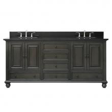 Avanity THOMPSON-VS72-CL-A - Avanity Thompson 73 in. Double Vanity in Charcoal Glaze finish with Black Granite Top