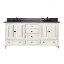 Avanity THOMPSON-VS72-FW-A - Avanity Thompson 73 in. Double Vanity in French White finish with Black Granite Top