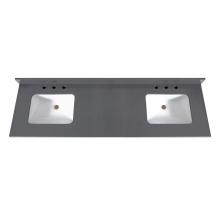 Avanity VUT73GQ-R - Avanity 73 in. Gray Quartz Vanity Top with Dual Rectangular Undermount Sinks