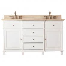 Avanity WINDSOR-VS60-WT-B - Avanity Windsor 61 in. Double Vanity in White finish with Galala Beige Marble Top