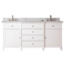 Avanity WINDSOR-VS72-WT-C - Avanity Windsor 73 in. Double Vanity in White finish with Carrara White Marble Top