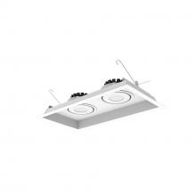 Nora NMRT3-2RL240FWW - Two-Head Flanged LED Multiple Lighting Trim, 1500lm per Head w/ Flood Optic, 4000K, Regressed White