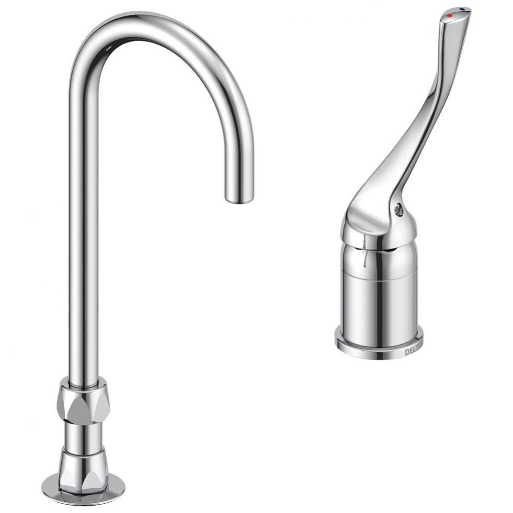 Commercial 24T2: Single Control Mixing Faucet with Gooseneck Spout - Less Pop-Up