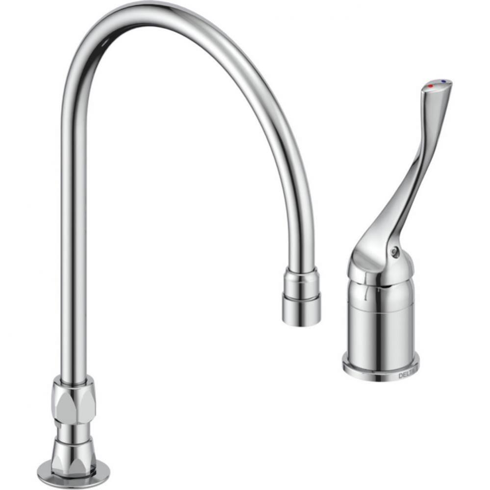 Commercial 24T2: Single Control Mixing Faucet with Gooseneck Spout - Less Pop-Up