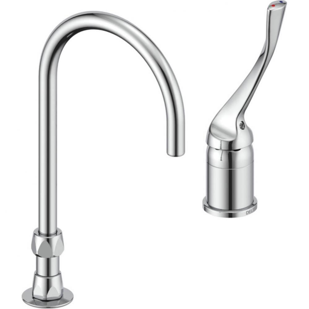 Commercial 24T2: Single Control Mixing Faucet with Gooseneck Spout - Less Pop-Up