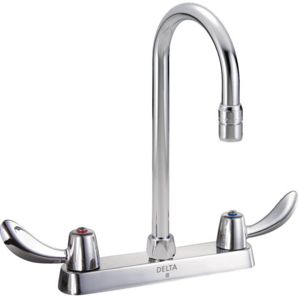 Commercial 26C3: Two Handle 8&apos;&apos; Cast Deck Mount Faucet