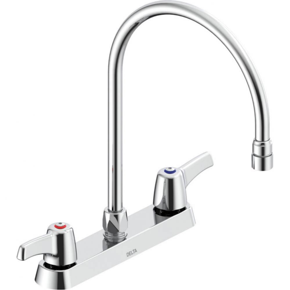 Commercial 26C3: Two Handle 8&apos;&apos; Cast Deck Mount Faucet