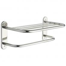 Delta Commercial 43618 - Commercial 18'' Metal Towel Shelf with One Bar, Exposed Mounting