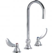 Delta Commercial 23C674 - Commercial 23C6: Two Handle Widespread Bathroom Faucet with Gooseneck Spout - Less Pop-Up