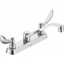 Delta Commercial 26C3134 - Commercial 26C3: Two Handle 8'' Cast Deck Mount Faucet