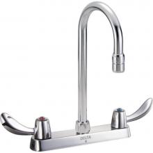 Delta Commercial 26C3922 - Commercial 26C3: Two Handle 8'' Cast Deck Mount Faucet