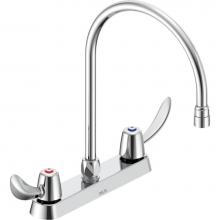 Delta Commercial 26C3932-R7 - Commercial 26C3: Two Handle 8'' Cast Deck Mount Faucet