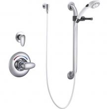 Delta Commercial T13H302 - Commercial T13H: Universal Dual Shower Trim, Diverter, Hand Shower, and Grab Bar