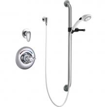 Delta Commercial T13H303-05 - Commercial T13H: Universal Dual Shower Trim, Diverter, Hand Shower, and Grab Bar