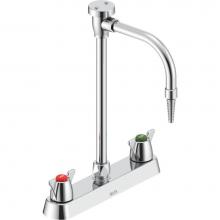 Delta Commercial W6740-10 - Commercial W67 Series Mixing Faucet: Two Handle 8'' Deck Mount Laboratory Mixing Faucet