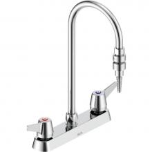 Delta Commercial W6740-9-C - Commercial W67 Series Mixing Faucet: Two Handle 8'' Deck Mount Laboratory Mixing Faucet