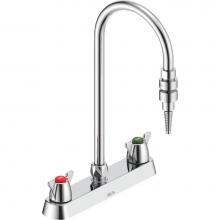 Delta Commercial W6740-9 - Commercial W67 Series Mixing Faucet: Two Handle 8'' Deck Mount Laboratory Mixing Faucet