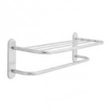 Delta Commercial 43024 - Commercial 24'' Brass Towel Shelf with One Bar, Concealed Mounting Polished Chrome