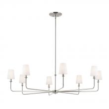 Kichler 52521PN - Pallas 52" XL 8-Light Round Chandelier with White Linen Shade in Polished Nickel