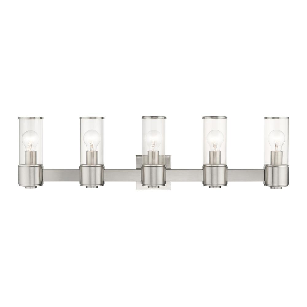 5 Light Brushed Nickel Large Vanity Sconce