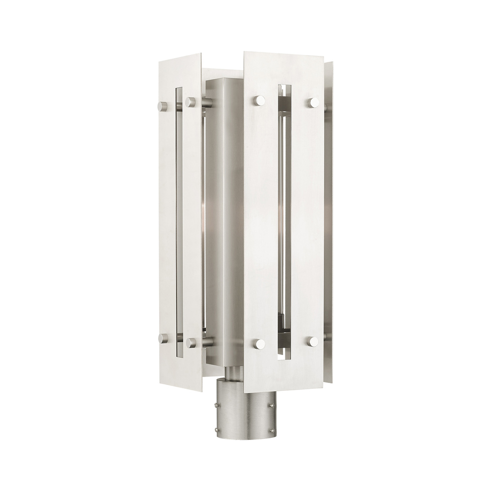 1 Lt Brushed Nickel Outdoor Post Top Lantern